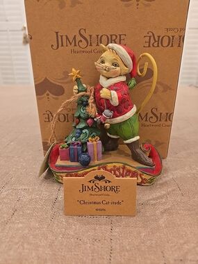 Jim Shore "Christmas Cat-itude" Figurine ORIGINAL BOX